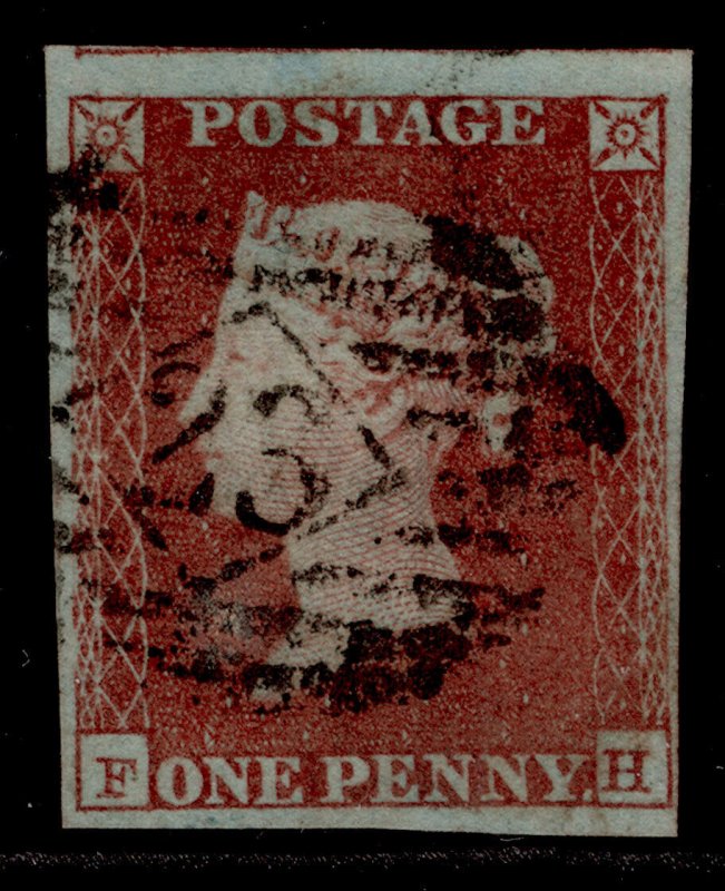 GB QV SG8, 1d red-brown, USED. Cat £35. FH