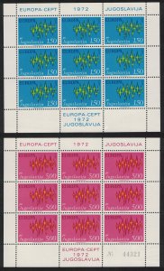 Yugoslavia Stars Europa 2v Sheetlets 1972 MNH SG#1514-1515