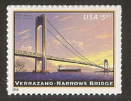 US 4872 Priority Mail Verrazano-Narrows Bridge $5.60 single (1 stamp) MNH 2014 