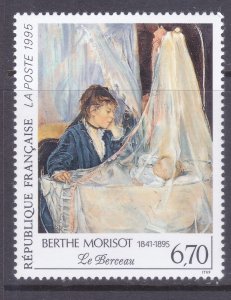 France 2497 MNH 1995 Art Series Painting The Cradle by Berthe Morisot Issue VF