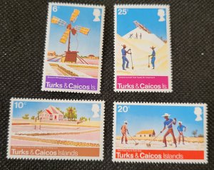 Turks & Caicos Is., 1975, set of 4 , MNH, Salt Industry, SCV$1.30