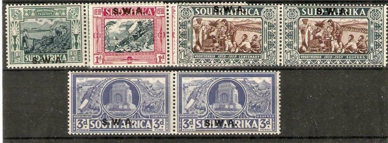 SOUTH WEST AFRICA SG105/8 1938 VOORTREKKER CENTENARY MEMORIAL MTD MINT