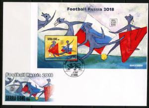 SIERRA LEONE 2016 FOOTBALL RUSSIA 2018 SOUVENIR SHEET FIRST DAY COVER