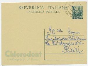 Postal stationery Italy 1953 Chlorodent - Anticaries fluoride