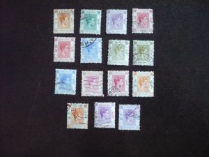 Stamps - Hong Kong - Scott# 156-166a - Used Part Set of 15 Stamps