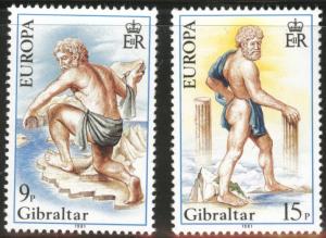 Gibraltar Scott 400-401 MNH** Europa 1981 set