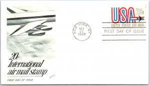 U.S. FIRST DAY COVER 20c INTERNATIONAL AIR MAIL STAMP ON FLEETWOOD CACHET 1968