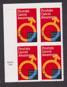 3315 Prostate Cancer Awareness MNH Plate Block UL