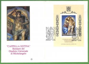 ZA1637 - VATICAN - Postal History - Envelope FDC Michelangelo SHEET 1994-