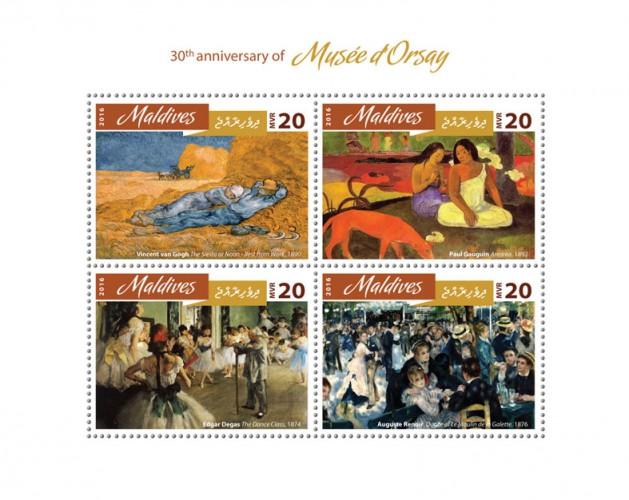 MALDIVES 2016 SHEET ORSAY MUSEUM ART PAINTINGS mld16802a