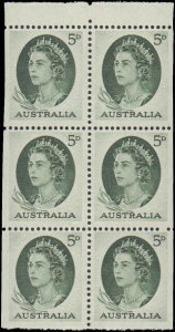 Australia #365a, Complete Set, Booklet Pane, 1964, Never Hinged