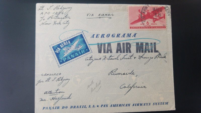 U) 1940, BRAZIL, APO 1256, NOT LISTED, FROM BRASIL TO USA, COVER, AIR MAIL