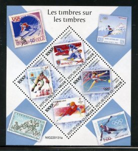 NIGER 2022 WINTER OLYMPIC STAMP ON STAMP ISSUE SHEET MINT NH