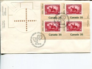 Canada  RCMP  Plate Block  FDC  unaddressed    Lakeshore Philatelics