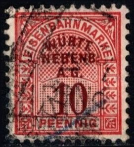 1907 Germany Local Revenue 10 Pfennig Württemberg State Railways Used