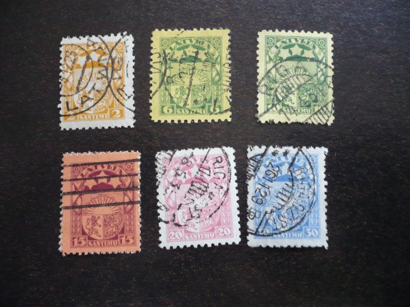 Stamps - Latvia - Scott# 136,141,144-146,148 - Used Part Set of 6 Stamps