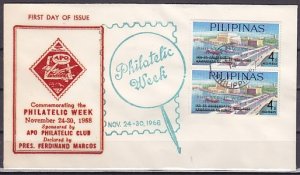 Philippines, Scott cat. 1015. Philatelic Week o/print. First day cover. ^