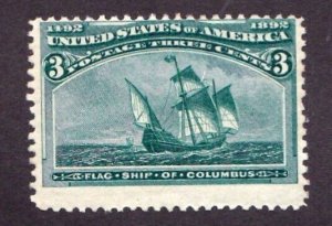 United States stamp #232, MH OG,  SCV $35.00 - FREE SHIPPING!! 