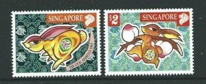 SINGAPORE SG978/9 1999 YEAR OF THE RABBIT MNH 