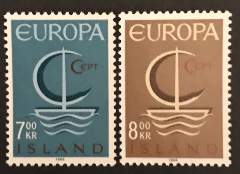 Iceland 1966 #384-85, Europa, MNH.