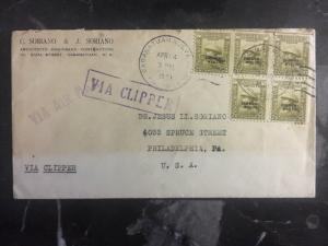 1941 Cabanatuan Philippines USA Via Clipper Commercial Cover To Philadelphia