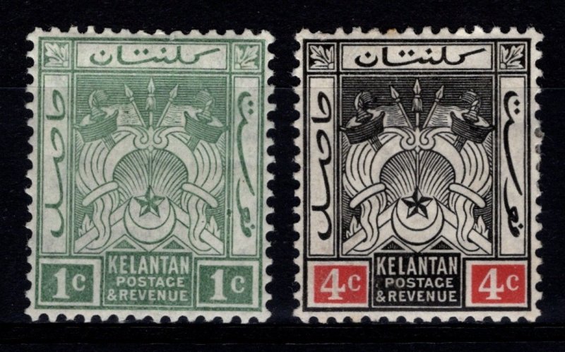 Malaysian States, Kelantan, 1911-15, Def., 1c & 4c [Unused]