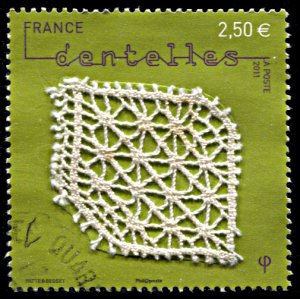 France 4093, used, Lacework single from souvenir sheet