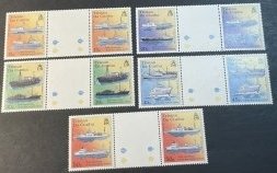 TRISTAN DA CUNHA # 612-616--MINT/NH---COMPLETE SET OF GUTTER PAIRS---1998