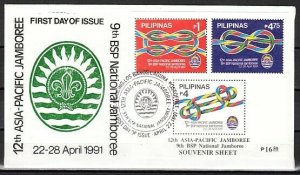 Philippines, Scott cat. 2092a. 12th Asia-Pacific s/sheet. First day cover. ^