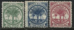 Samoa 1886 1d, 4d, 1/, mint o.g.