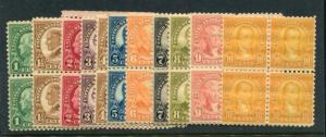 UNITED STATES 581-91 MINT LH/ NH BLOCKS OF 4, F- VF