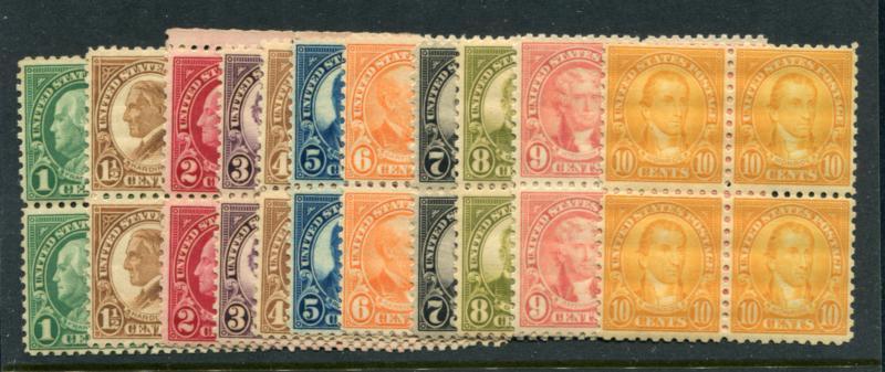 UNITED STATES 581-91 MINT LH/ NH BLOCKS OF 4, F- VF