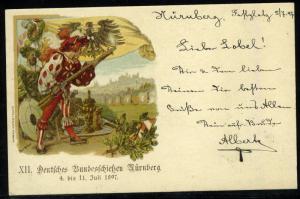 Bavaria, 1897 Private Postal Stationery Bundesschiessen Nürnberg, Special Cancel