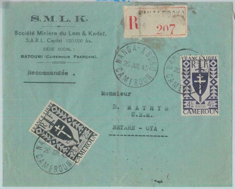 82851 - CAMEROUN Cameroon - Postal History - Registered COVER from NANGA-EBOKO