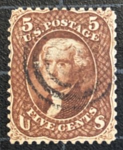 US Stamps - SC# 75 - Used - Nicely Centered - Bullseye Cancel - SCV -  $425.00