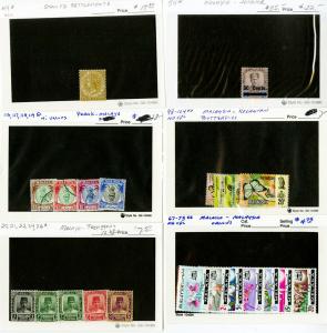 Malaysia & States Stamp Selection mostly mint on Retail Cards 