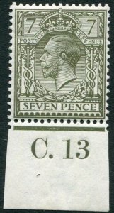 1912-24 7d Olive C.13 Control Single UNMOUNTED MINT V85312