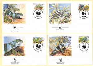 Tonga WWF World Wild Fund for Nature FDC Banded iguana