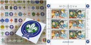 Moldavia Moldova Moldawien 2007 Europa CEPT Scouts limited edition minisheet MNH