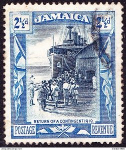 JAMAICA 1921 KGV 2½d Deep Blue & Blue Watermark Reversed SG98x FU Cat Value £110