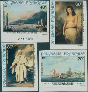 French Polynesia 1981 Sc#C187-C190,SG356-359 Paintings set imperf MNH