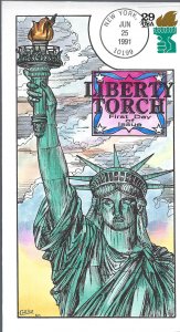 Collins Designed/Painted Statue of Liberty Torch FDC!!