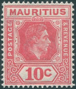 Mauritius 1943 10c pale reddish rose Perf 15x14 SG256d MNH