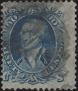 US Scott #72 Used VF 1861 90c George Washington Stamp