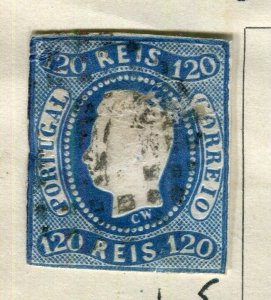 PORTUGAL; 1866 early classic Imperf Luis issue used 120r. value