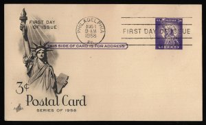 #UX46 3c Statue of Liberty, Art Craft FDC **ANY 5=FREE SHIPPING**