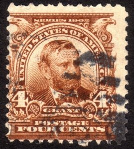 1903, US 4c, Grant, Used, Tear bottom, Sc 303