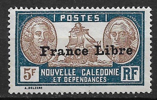 1941 New Caledonia 249 France Libre Overprint MHOG