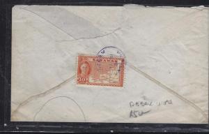   SARAWAK POSTAL HISTORY (PP1509B) 1954  KGVI 10C DEPAK TO KUCHING, IN VIOLET