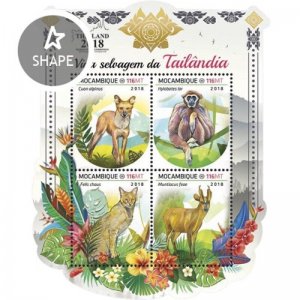 Mozambique - 2018 Thailand Wildlife - 4 Stamp Sheet - MOZ18530a